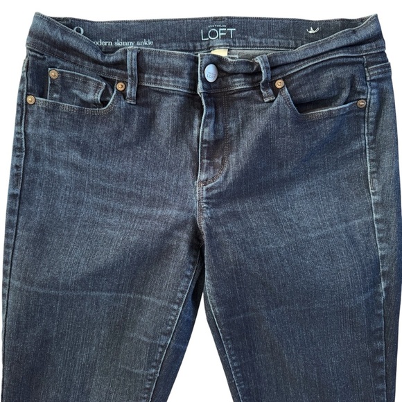 LOFT Ann Taylor Modern skinny ankle Women's Blue Jeans size 8 #785 - Picture 2 of 10